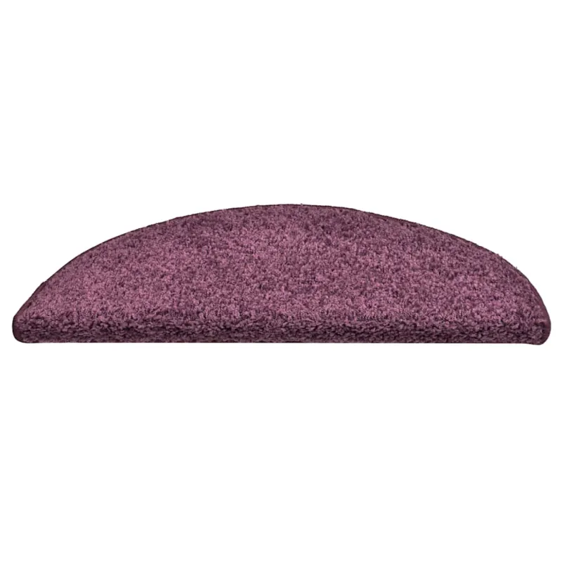 Laiptų kilimėliai, 30 vnt., 56x17x3 cm, tamsiai violetiniai, pusapvaliai