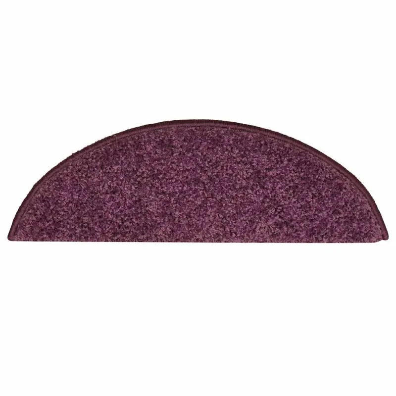 Laiptų kilimėliai, 30 vnt., 56x17x3 cm, tamsiai violetiniai, pusapvaliai