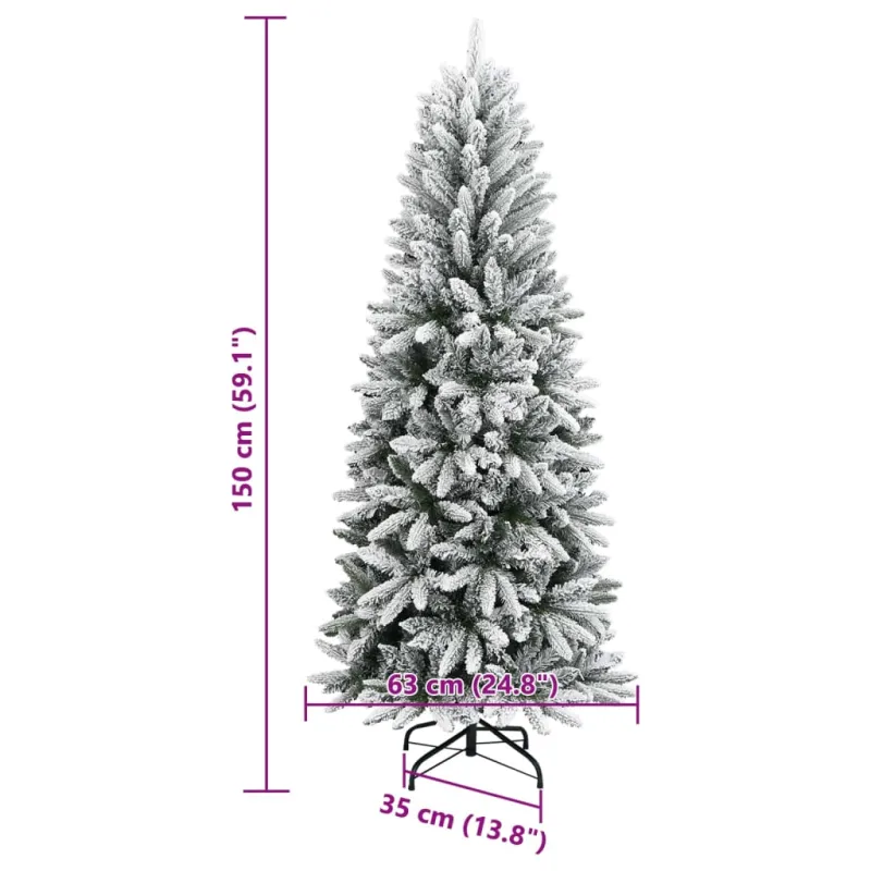 Dirbtinė Kalėdų eglutė su sniegu, 150cm, PVC ir PE
