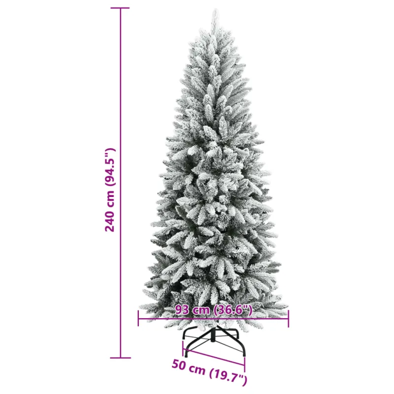 Dirbtinė Kalėdų eglutė su sniegu, 240cm, PVC ir PE