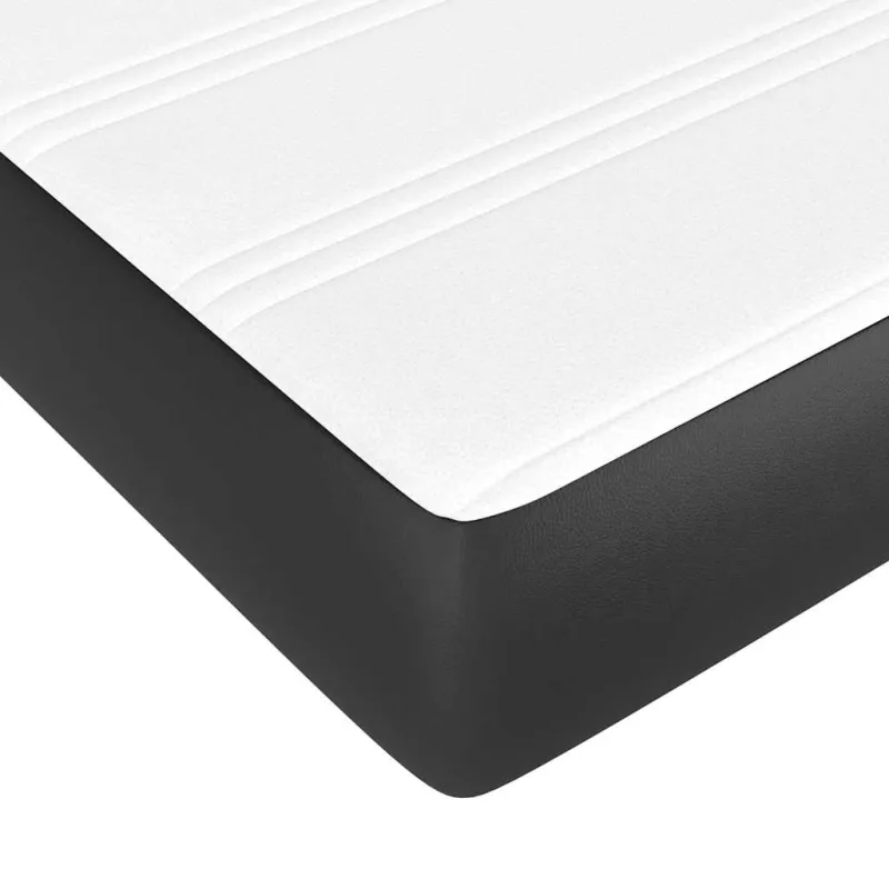 Kišeninių spyruoklių čiužinys, vidutinio kietumo, juodas, 90x190x20 cm, dirbtinė oda