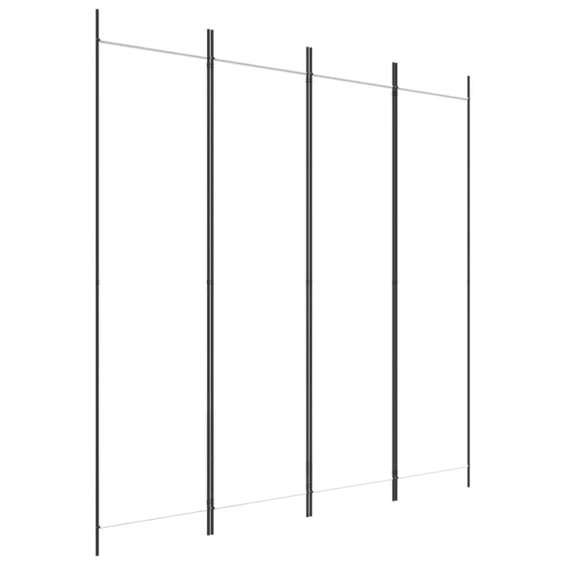 Kambario pertvara, 4 dalių, baltos spalvos, 200x200cm, audinys