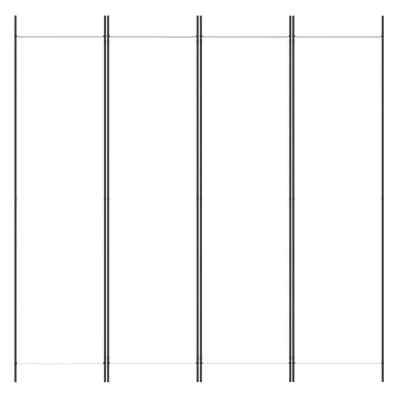 Kambario pertvara, 4 dalių, baltos spalvos, 200x200cm, audinys
