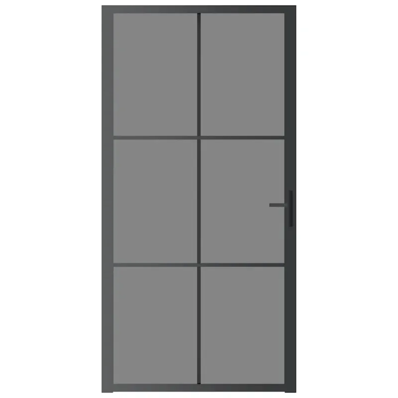 Vidaus durys, juodos, 102,5x201,5cm, ESG stiklas ir aliuminis