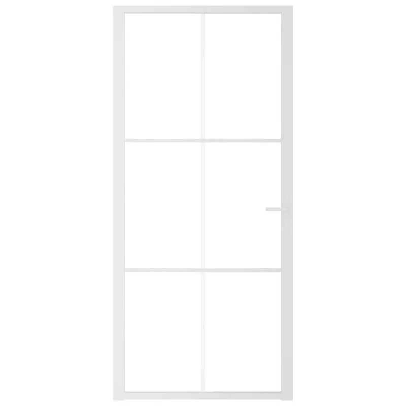 Vidaus durys, baltos, 93x201,5cm, ESG stiklas ir aliuminis