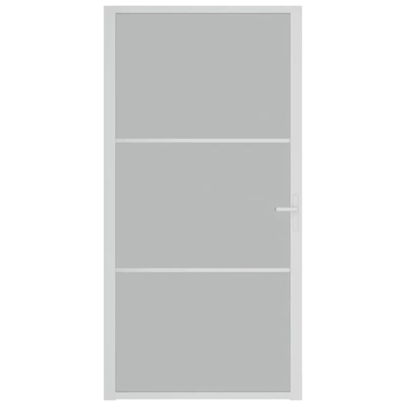 Vidaus durys, baltos, 102,5x201,5cm, matinis stiklas/aliuminis