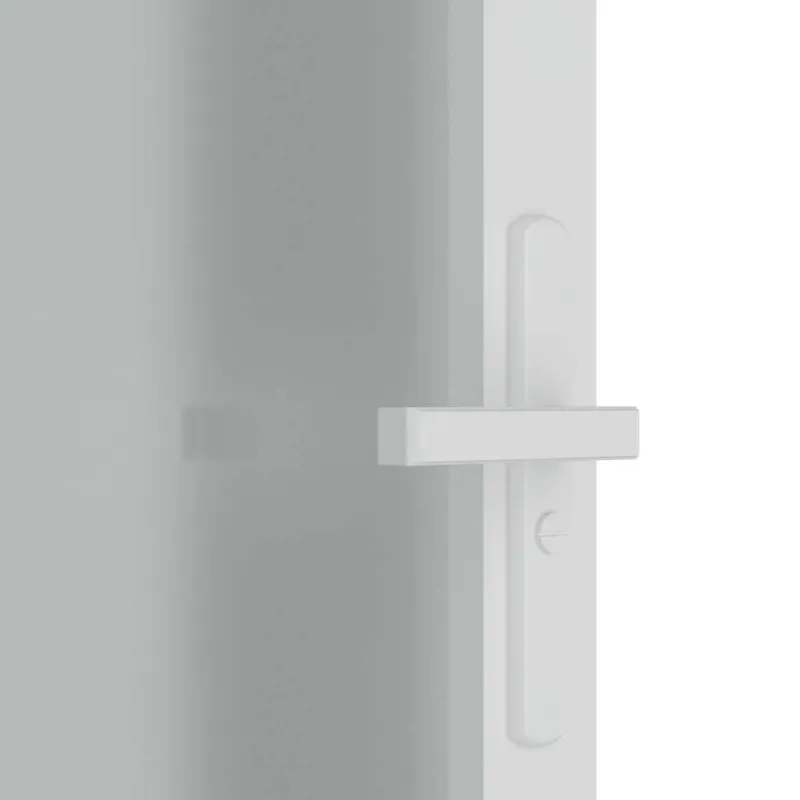 Vidaus durys, baltos, 102,5x201,5cm, matinis stiklas/aliuminis