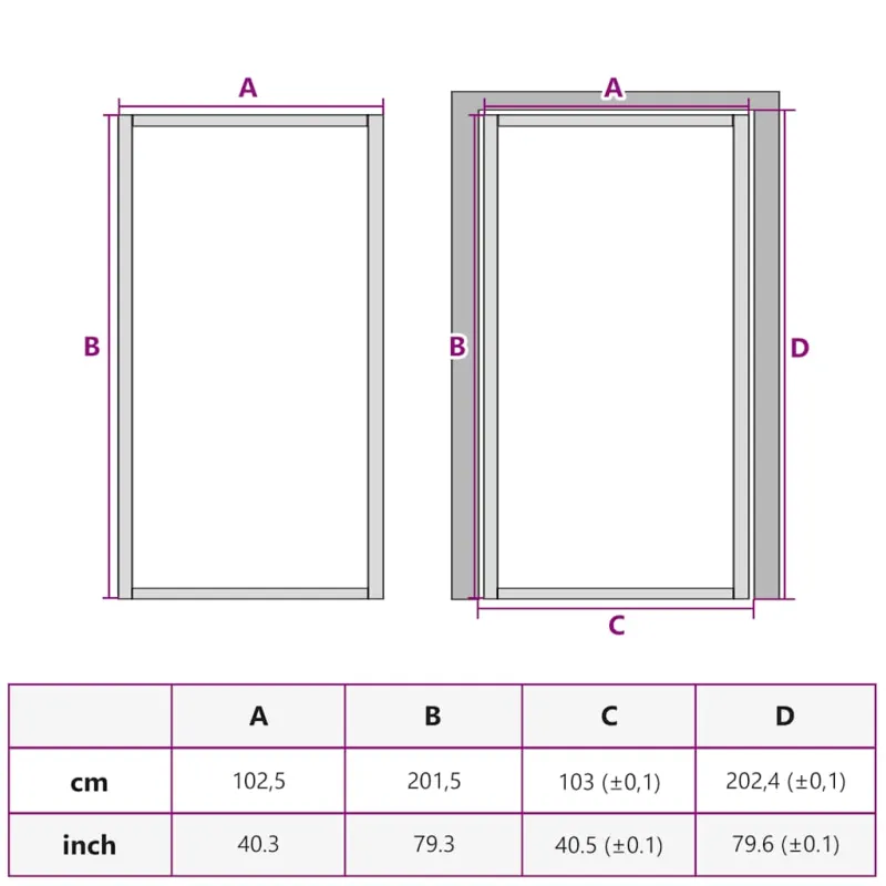 Vidaus durys, baltos, 102,5x201,5cm, matinis stiklas/aliuminis