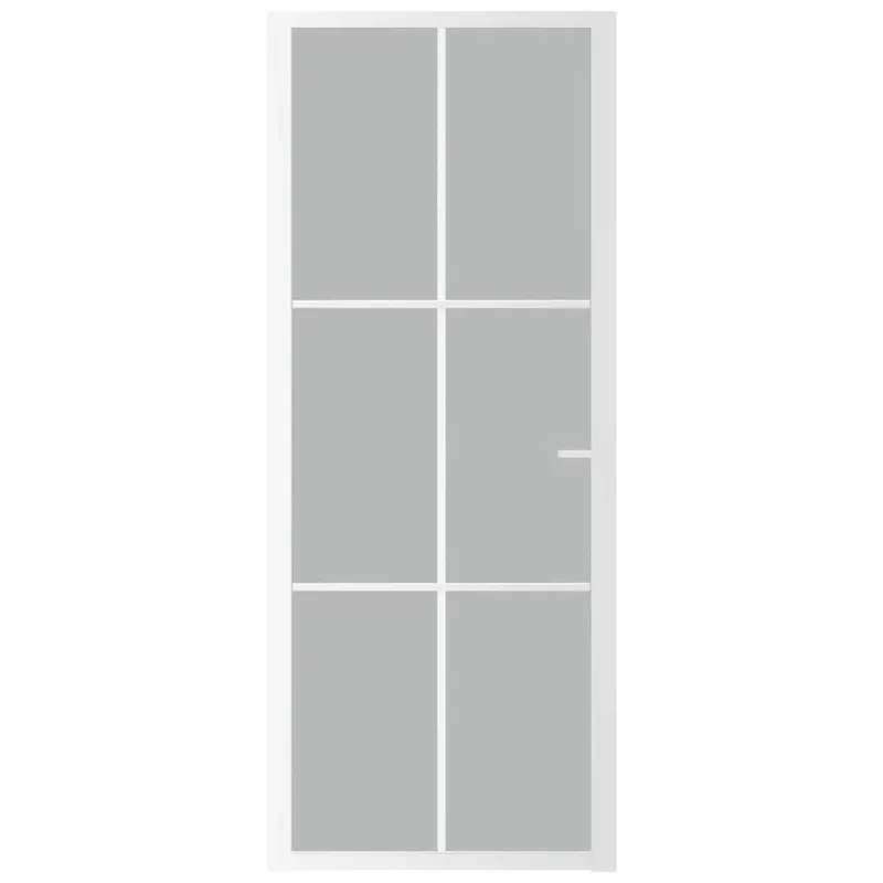 Vidaus durys, baltos, 83x201,5cm, matinis stiklas ir aliuminis
