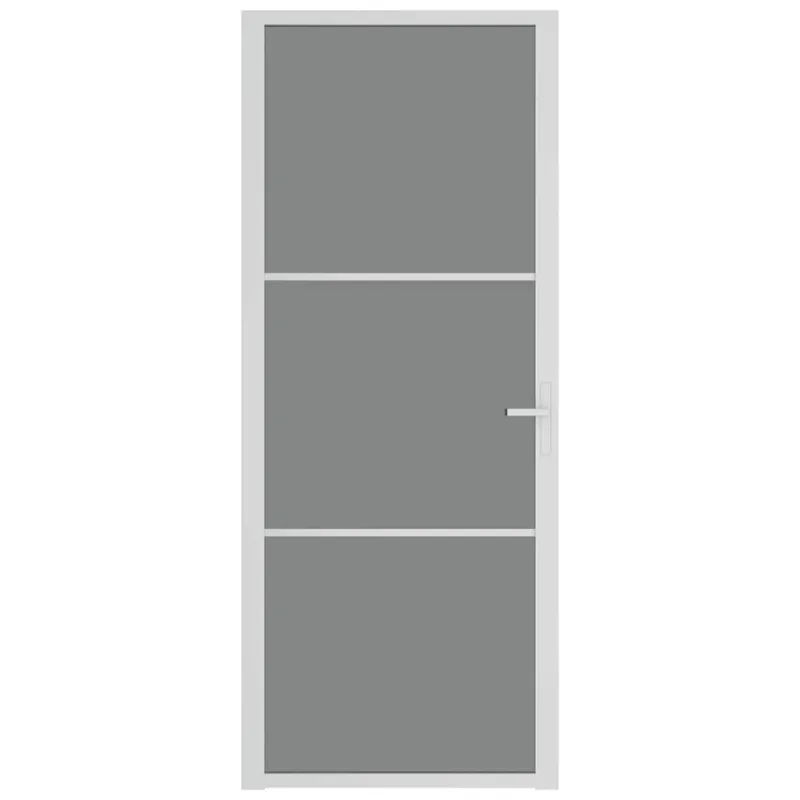 Vidaus durys, baltos, 83x201,5cm, ESG stiklas ir aliuminis