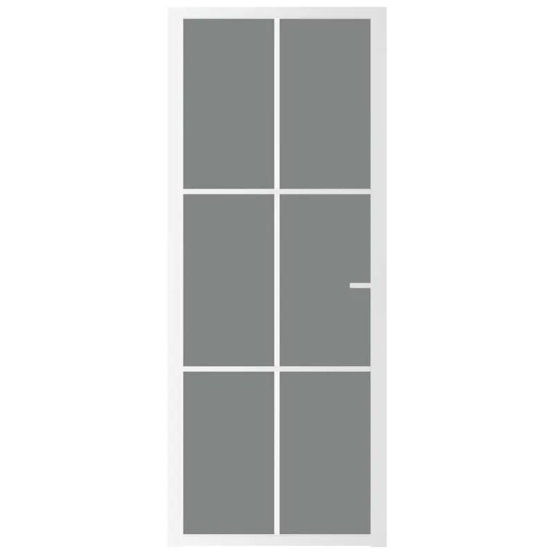 Vidaus durys, baltos, 83x201,5cm, ESG stiklas ir aliuminis