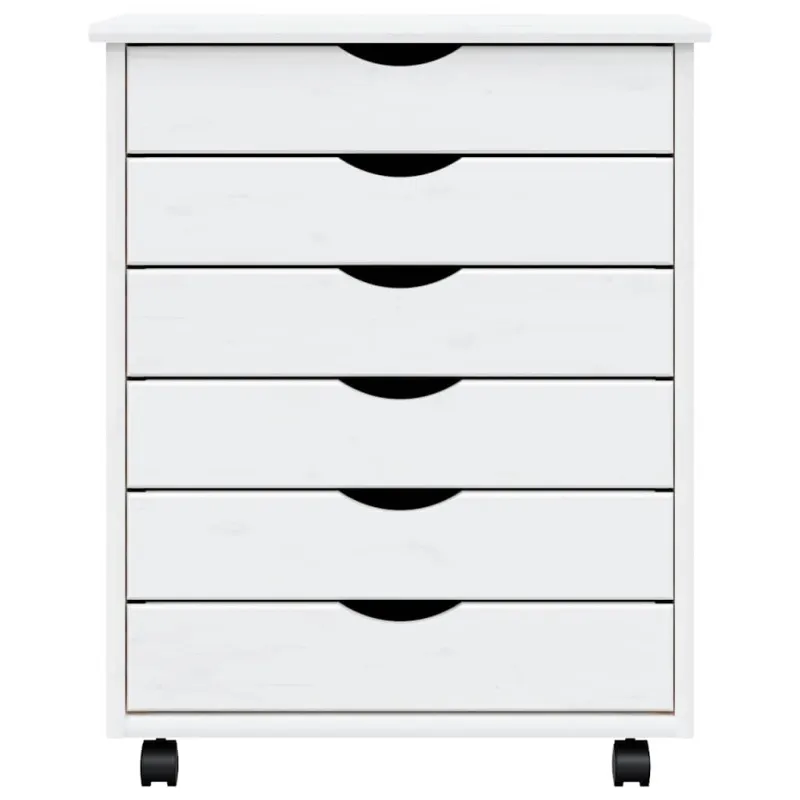 Spintelė su ratukais MOSS, balta, pušies masyvas