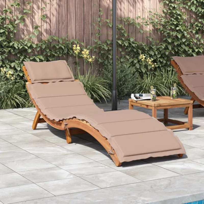 Saulės gultas | taupe 55 x 184 x 64cm Kietos akacijos mediena