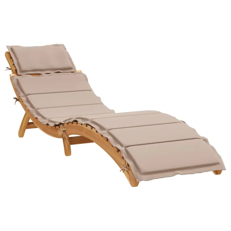 Saulės gultas | taupe 55 x 184 x 64cm Kietos akacijos mediena