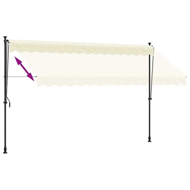 Ištraukiama markizė, kreminė, 350x150cm, audinys ir plienas