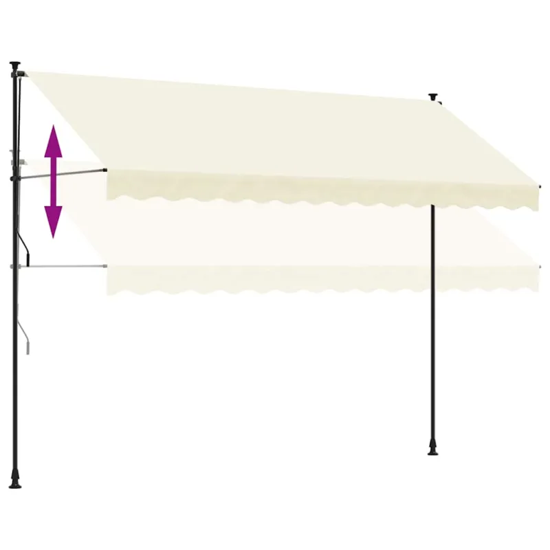 Ištraukiama markizė, kreminė, 350x150cm, audinys ir plienas