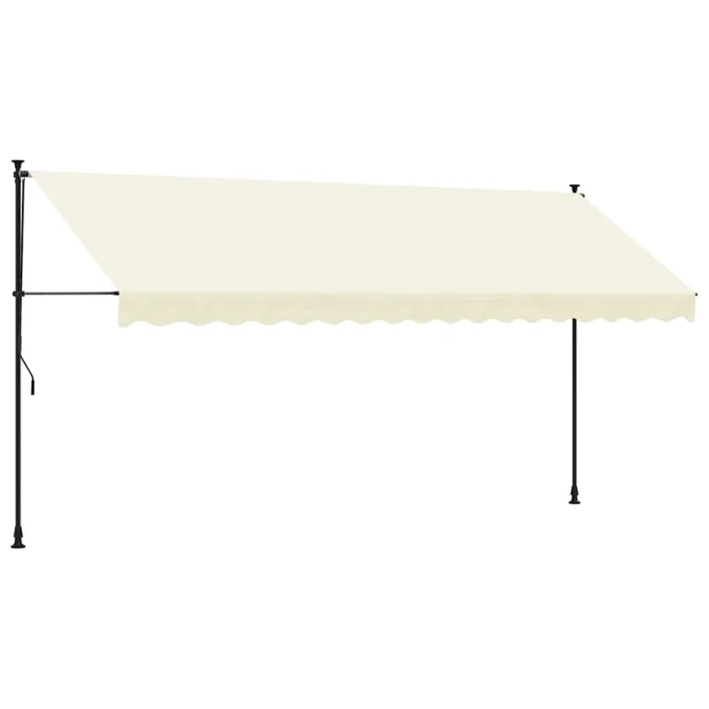 Ištraukiama markizė, kreminė, 400x150cm, audinys ir plienas