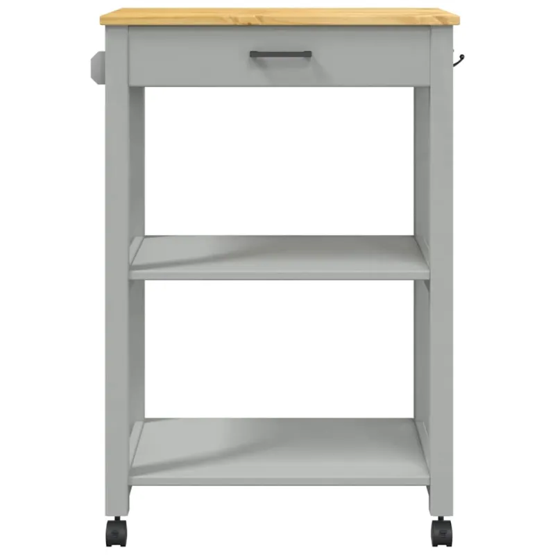 Virtuvės vežimėlis MONZA, 60x40x88,5cm, pušies medienos masyvas