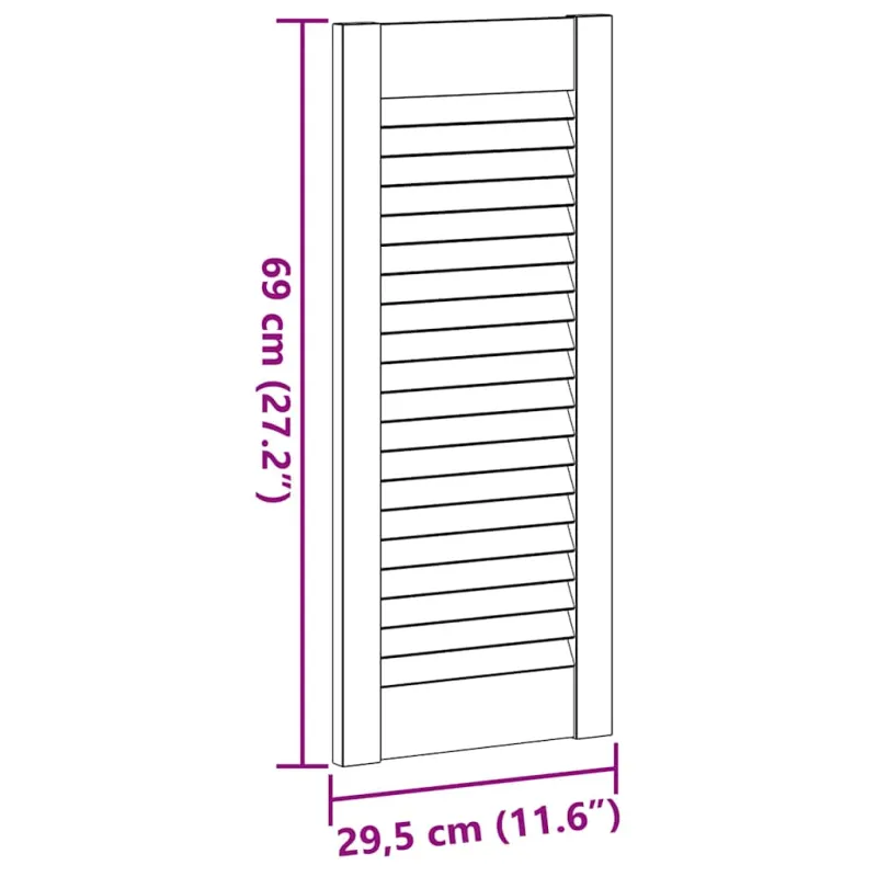 Spintelės durelės, 2vnt., baltos, 69x29,5cm, žaliuzių dizaino