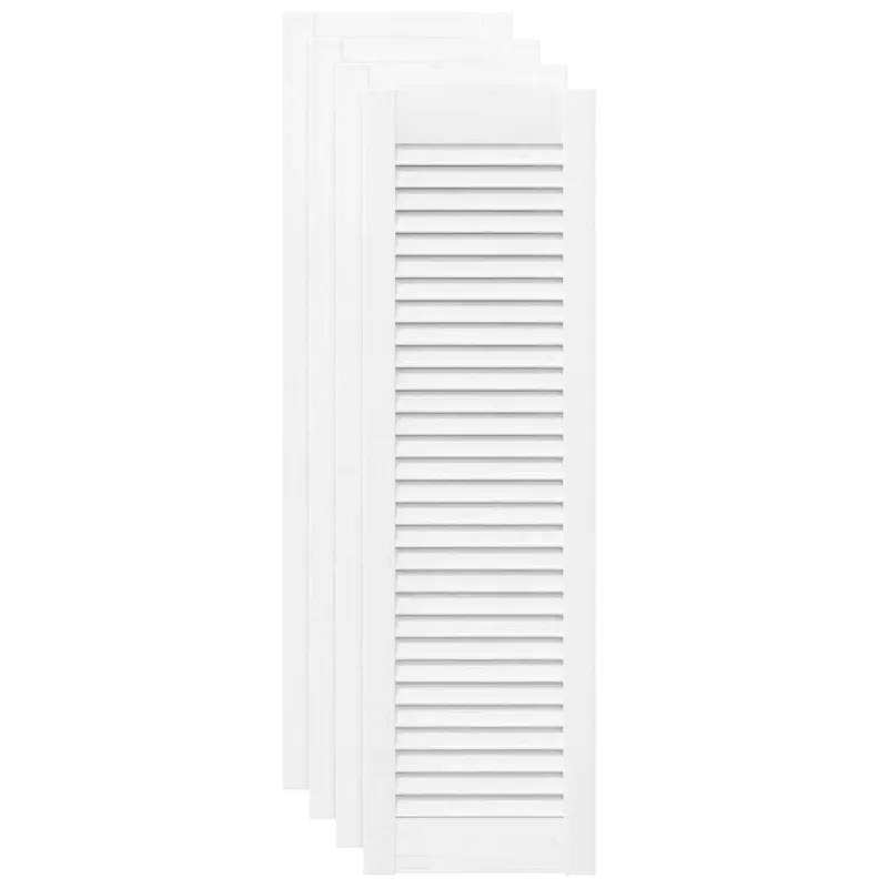 Spintelės durelės, 4vnt., baltos, 99x29,5cm, žaliuzių dizaino