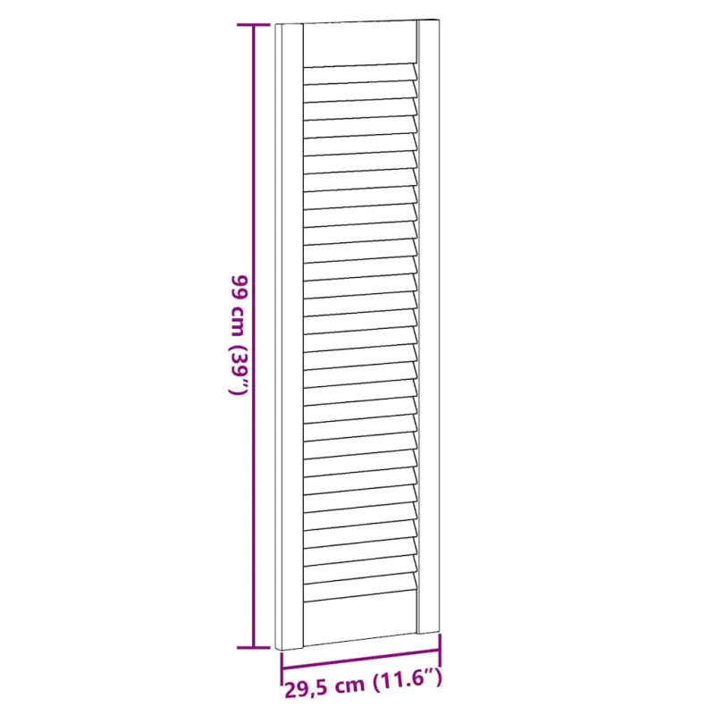 Spintelės durelės, 4vnt., baltos, 99x29,5cm, žaliuzių dizaino