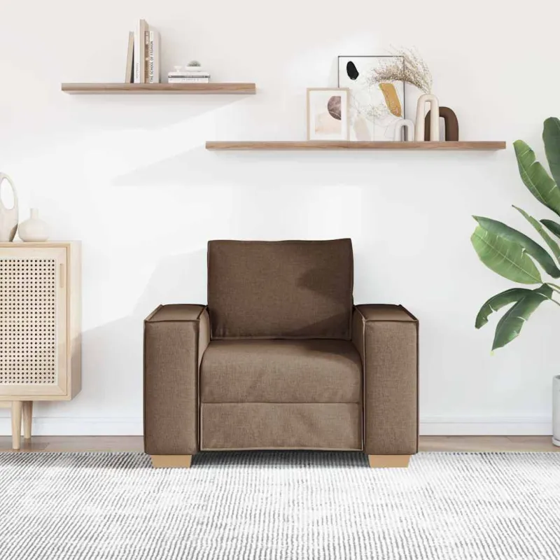 Sofa-kėdė, ruda, 100x78x84 cm, audinys