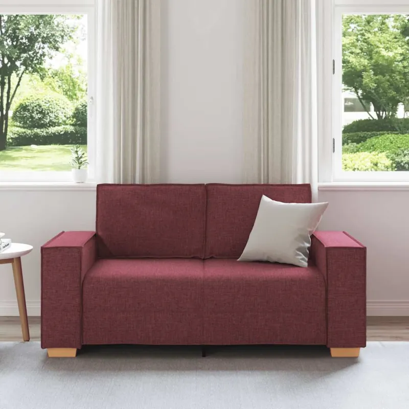 Dvivietė sofa, vyno raudonumo, 160x78x84 cm, audinys