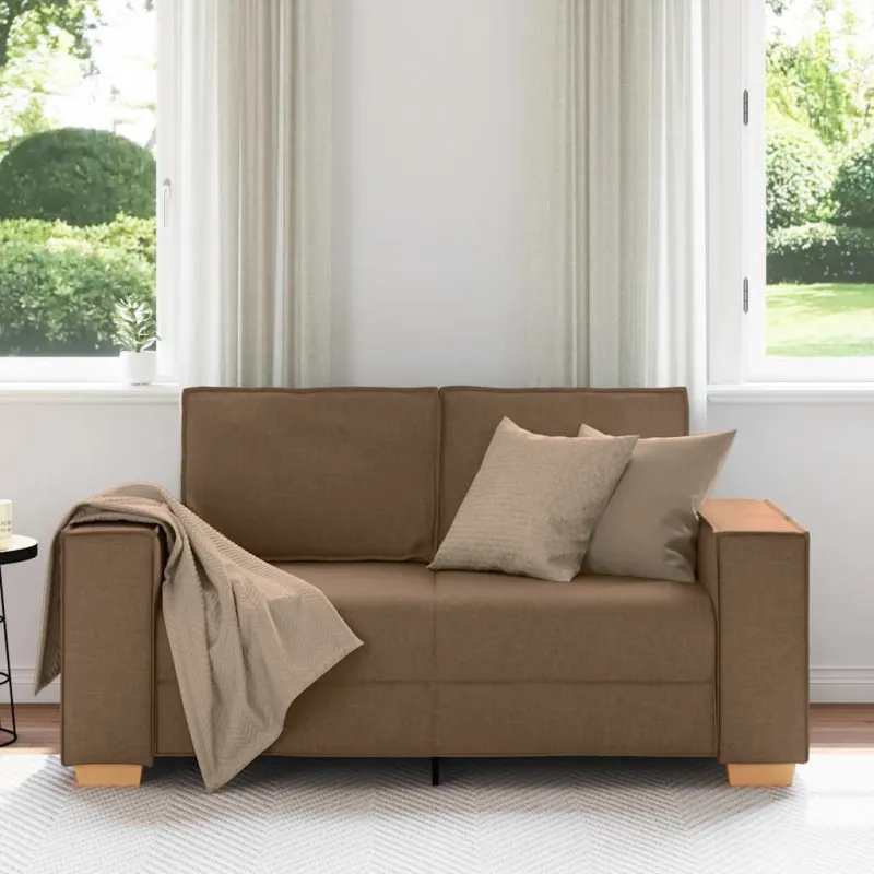 Dvivietė sofa, ruda, 160x78x84 cm, audinys