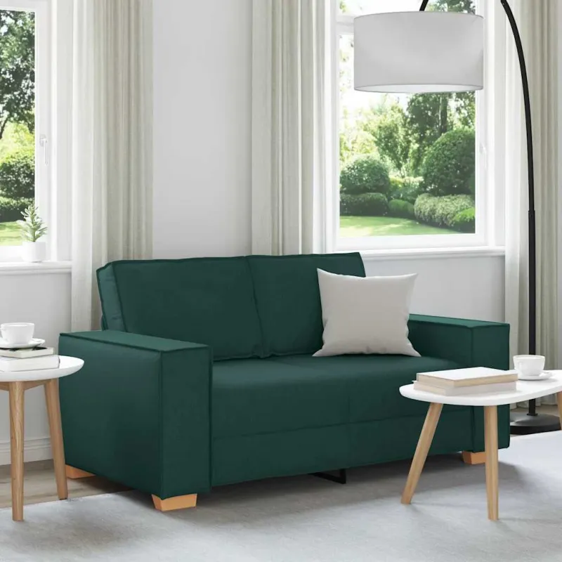 Dvivietė sofa, tamsiai žalia, 160x78x84 cm, audinys