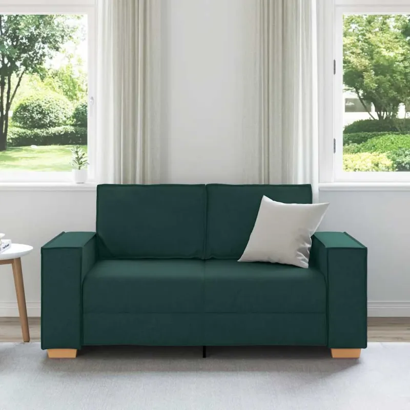Dvivietė sofa, tamsiai žalia, 160x78x84 cm, audinys