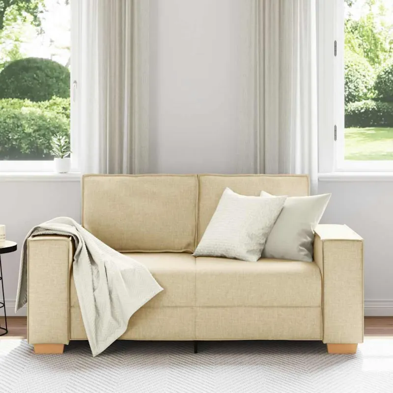 Dvivietė sofa, kreminės spalvos, 160x78x84 cm, audinys