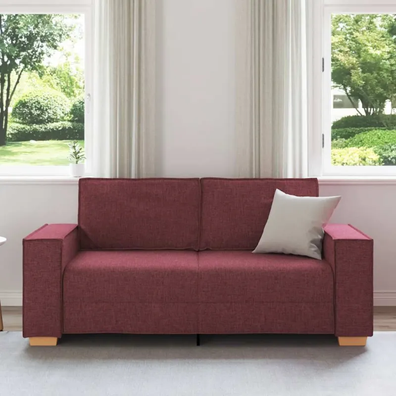 Dvivietė sofa, vyno raudonumo, 180x78x84 cm, audinys