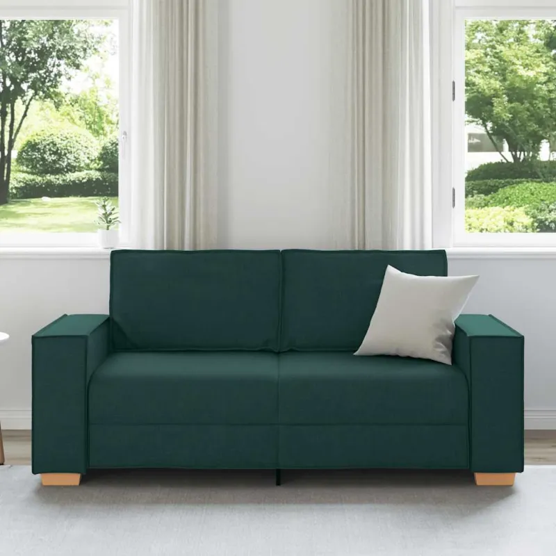 Dvivietė sofa, tamsiai žalia, 180x78x84 cm, audinys