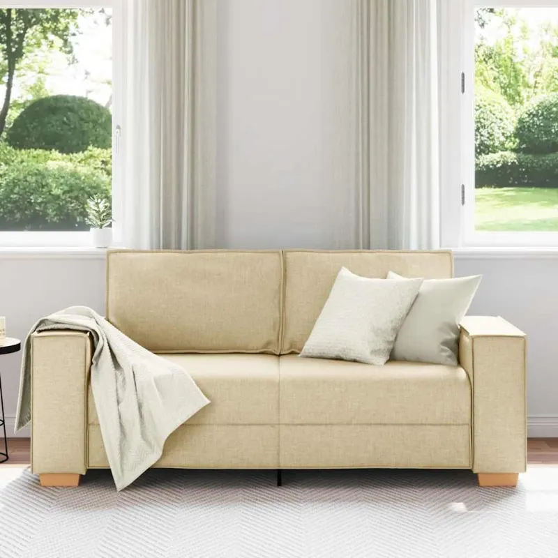 Dvivietė sofa, kreminės spalvos, 180x78x84 cm, audinys