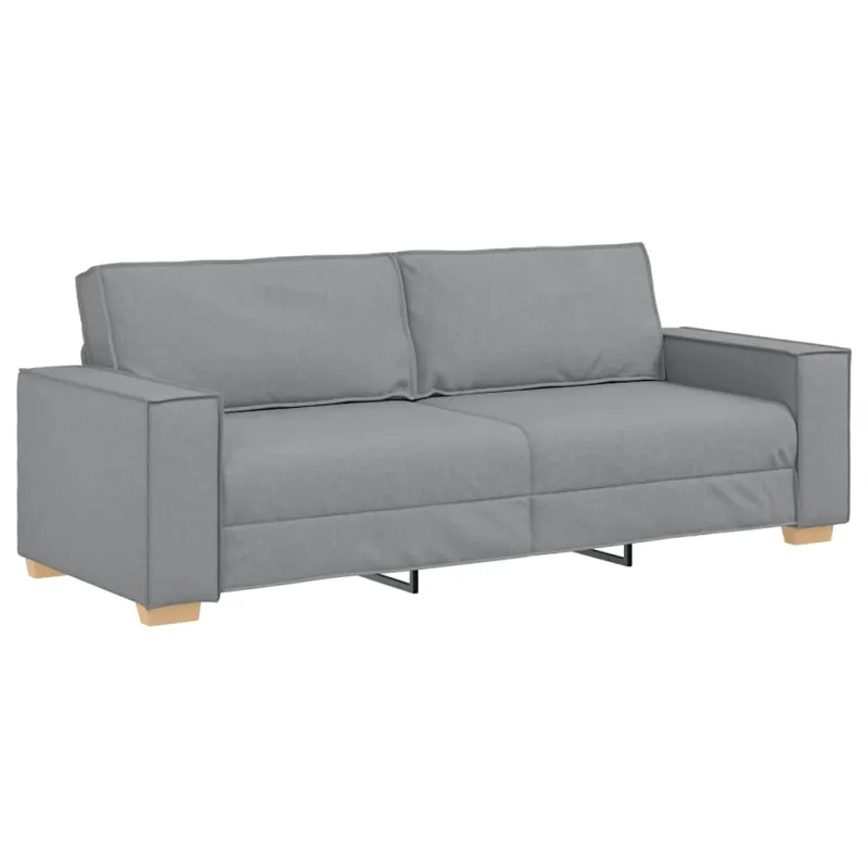 Trivietė sofa, šviesiai pilka, 220x78x84 cm, audinys