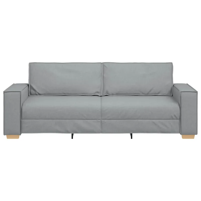 Trivietė sofa, šviesiai pilka, 220x78x84 cm, audinys