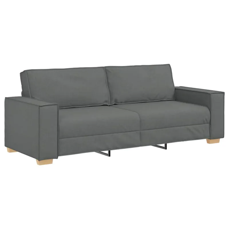 Trivietė sofa, tamsiai pilka, 220x78x84 cm, audinys