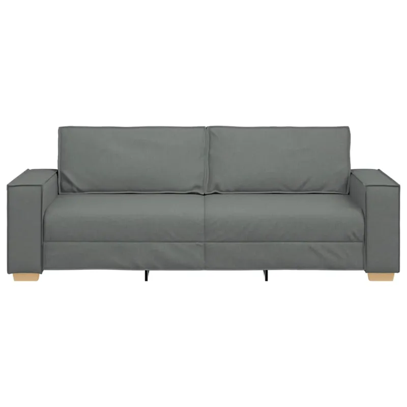 Trivietė sofa, tamsiai pilka, 220x78x84 cm, audinys