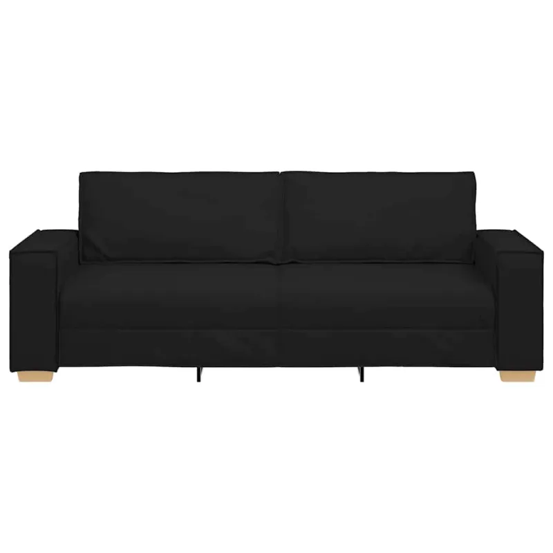 Trivietė sofa, juoda, 220x78x84 cm, audinys