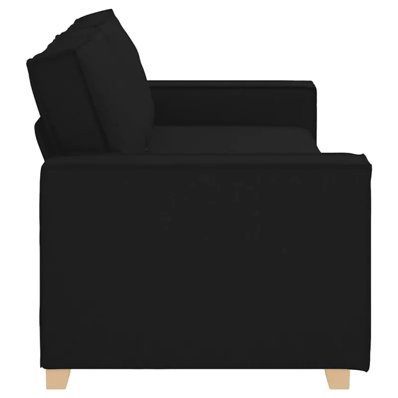 Trivietė sofa, juoda, 220x78x84 cm, audinys