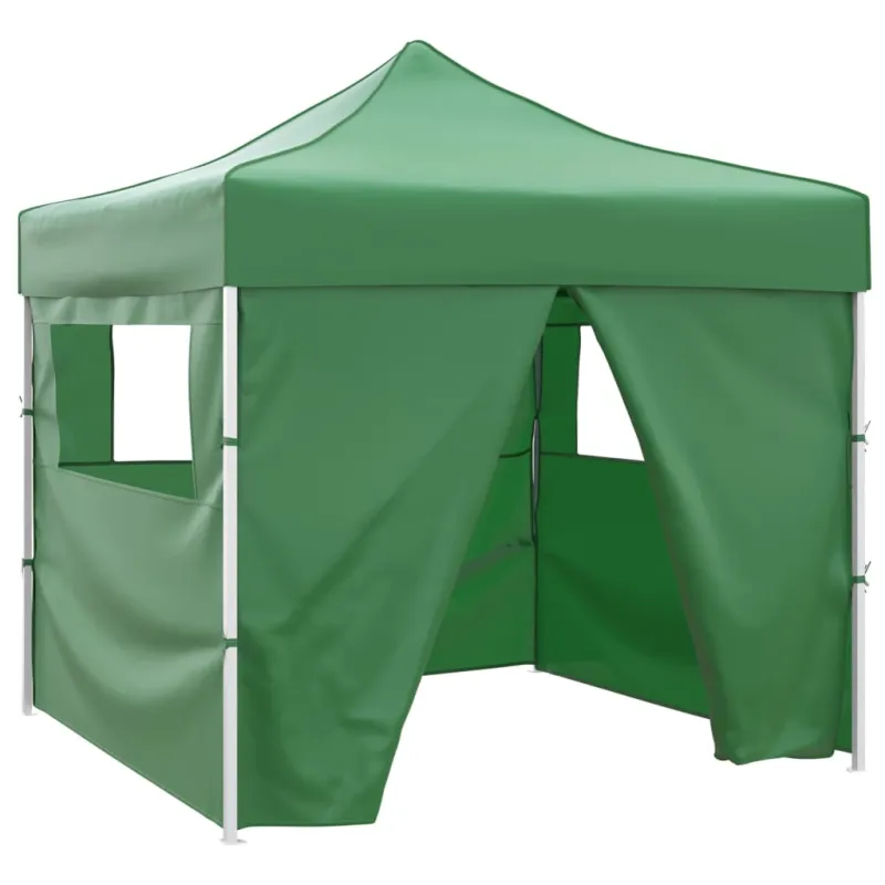 Sulankstomas paviljonas, žalias, 3 x 3 m, 4 sienelės