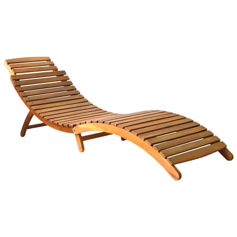Saulės gultas | ruda 55 x 184 x 64cm Kietos akacijos mediena
