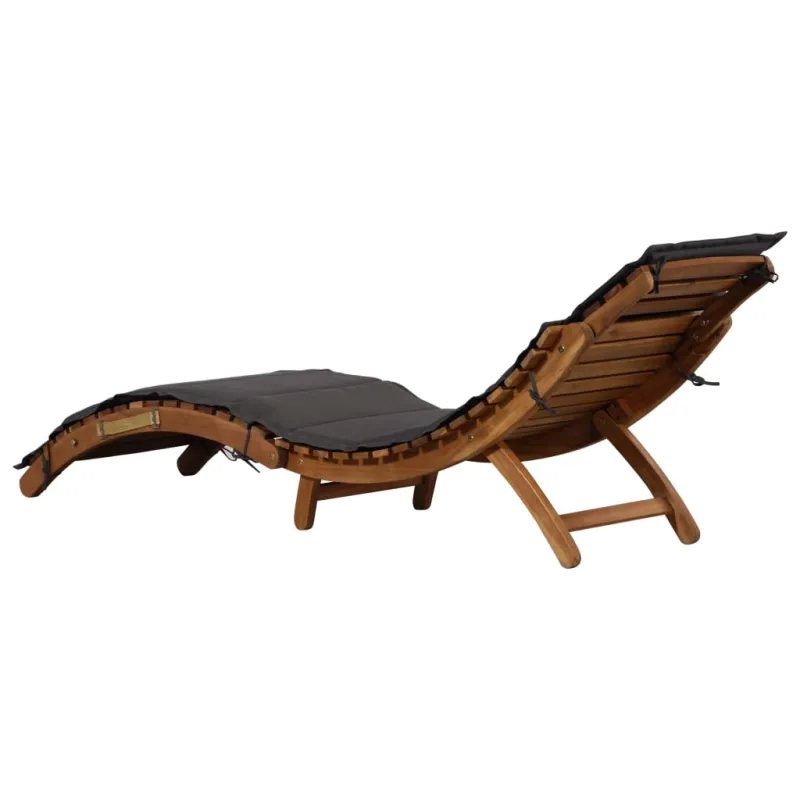 Saulės gultas | su pagalve 1-asmuo tamsiai pilka 55 x 184 x 64cm