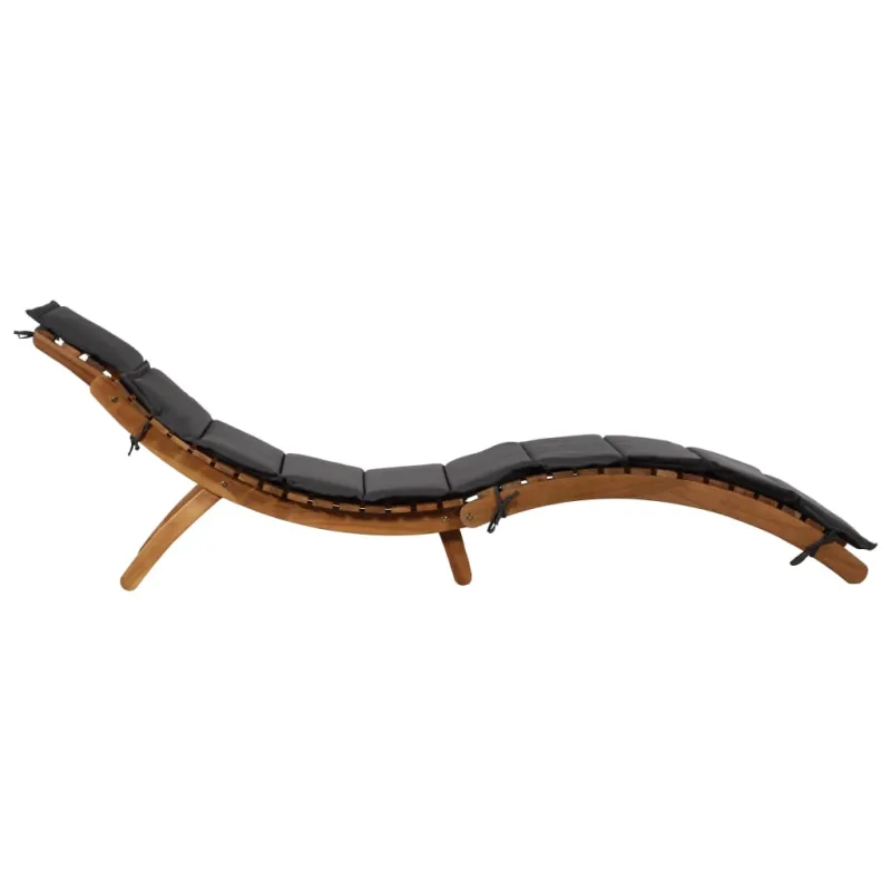 Saulės gultas | su pagalve 1-asmuo tamsiai pilka 55 x 184 x 64cm