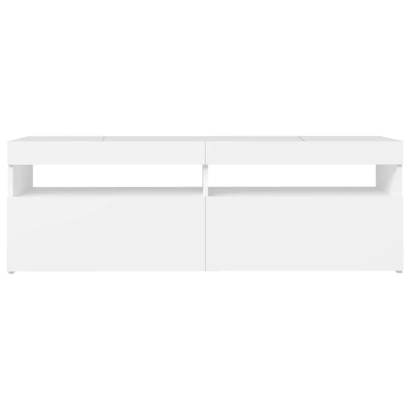 Televizoriaus spintelė su LED apšvietimu, balta, 120x35x40cm