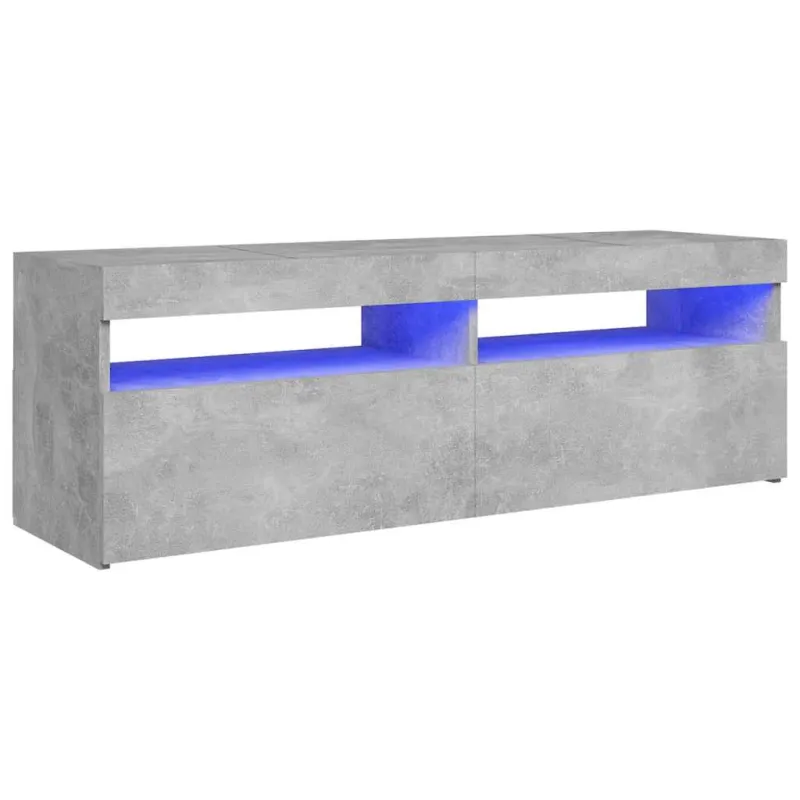 TV spintelė su LED apšvietimu, betono pilka, 120x35x40 cm