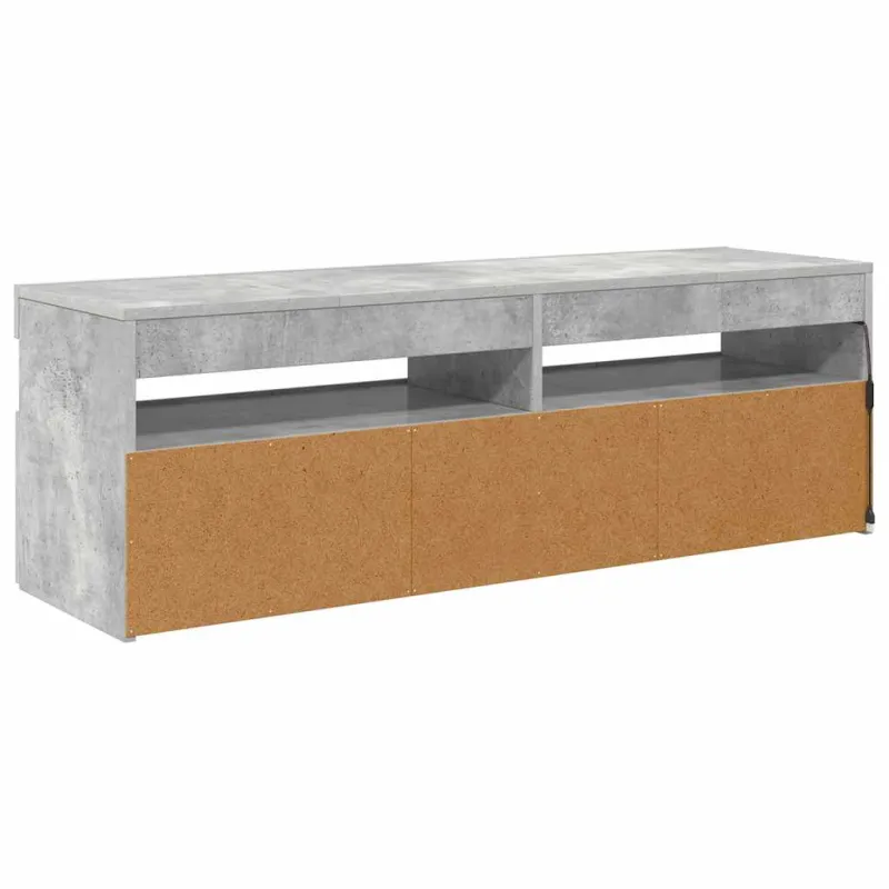 TV spintelė su LED apšvietimu, betono pilka, 120x35x40 cm