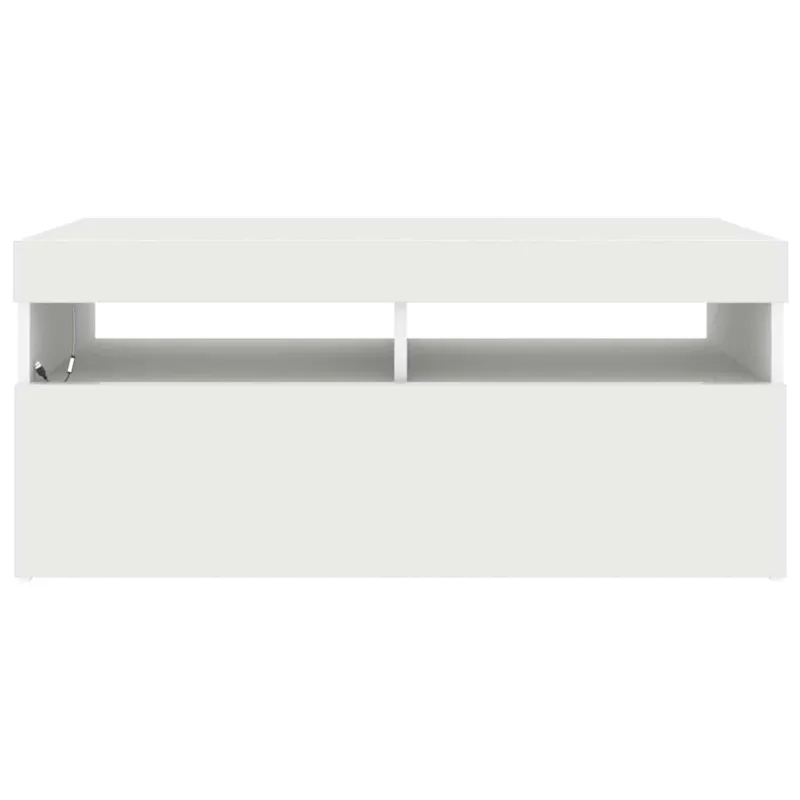 Televizoriaus spintelė su LED apšvietimu, balta, 90x35x40cm