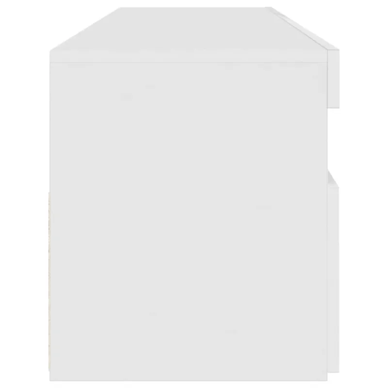 Televizoriaus spintelė su LED apšvietimu, balta, 90x35x40cm