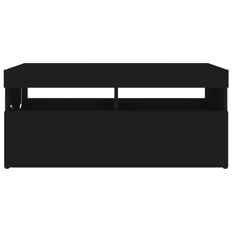 Televizoriaus spintelė su LED apšvietimu, juoda, 90x35x40cm